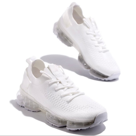 White FlyKnit Air Bubble Slip On Sneaker - Picture 2 of 6